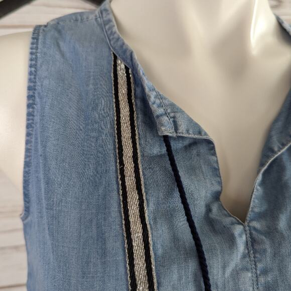 Max Jeans Chambray Sleeveless Top Sz XS - Picture 3 of 7